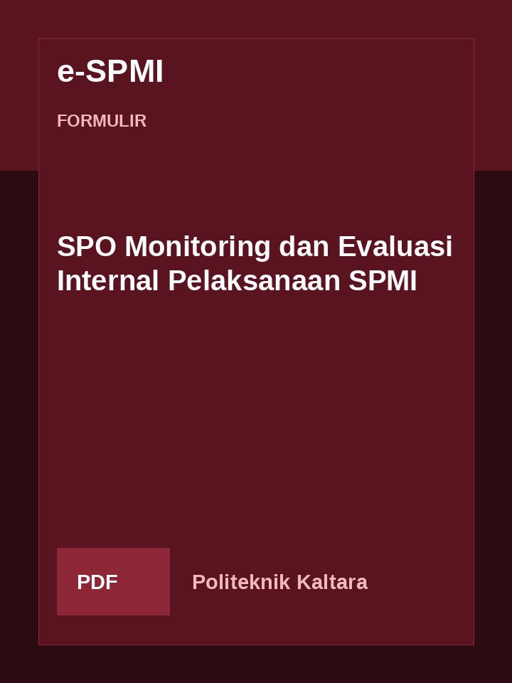 Cover SPO Monitoring dan Evaluasi Internal Pelaksanaan SPMI