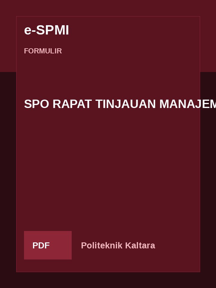 Cover SPO RAPAT TINJAUAN MANAJEMEN