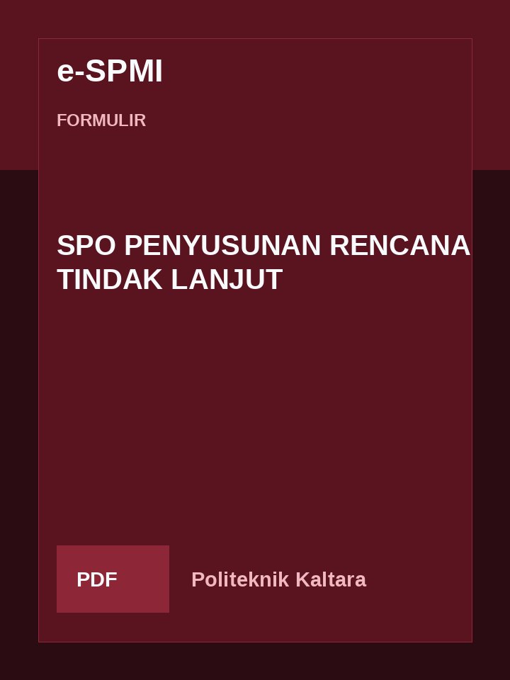 Cover SPO PENYUSUNAN RENCANA TINDAK LANJUT