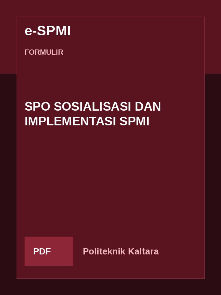 Cover SPO SOSIALISASI DAN IMPLEMENTASI SPMI