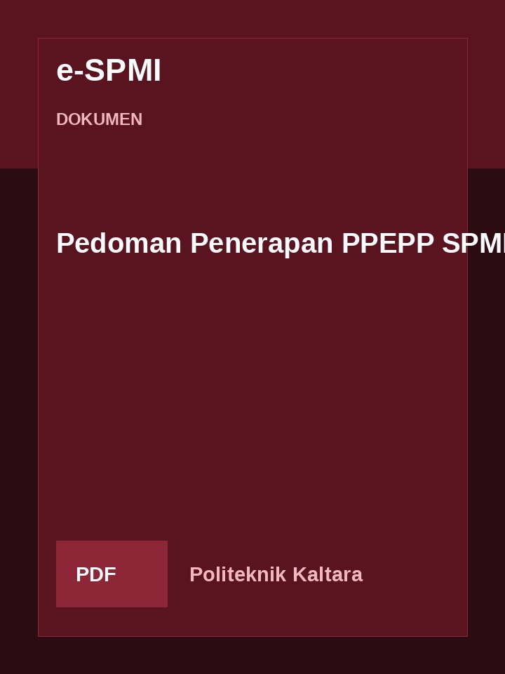Cover Pedoman Penerapan PPEPP SPMI
