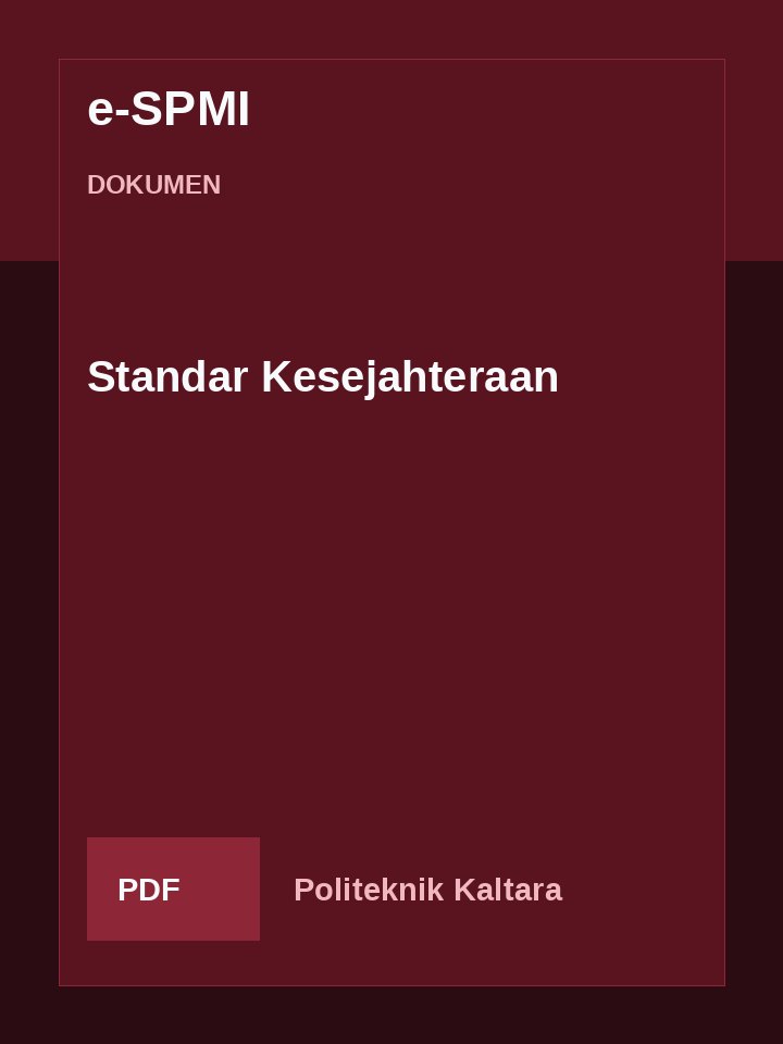 Cover Standar Kesejahteraan