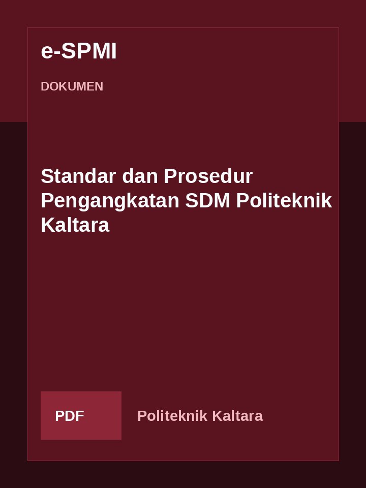 Cover Standar dan Prosedur Pengangkatan SDM Politeknik Kaltara