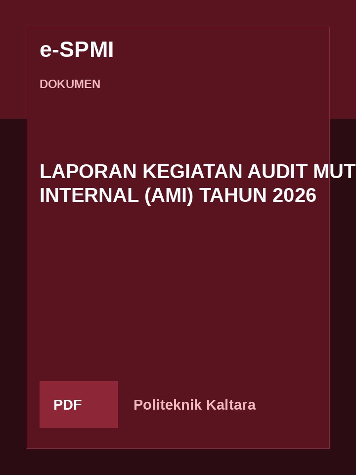 Cover LAPORAN KEGIATAN AUDIT MUTU INTERNAL (AMI) TAHUN 2026
