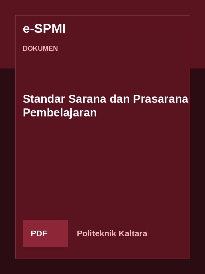 Cover Standar Sarana dan Prasarana Pembelajaran